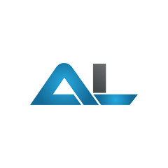 AL company linked letter logo blue
