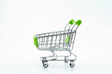 the empty shopping cart isolated on white background