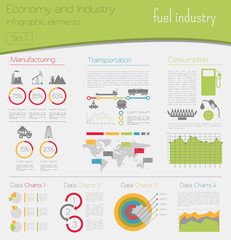 Fototapeta na wymiar Economy and industry. Fuel industry. Industrial infographic temp