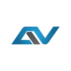 AV company linked letter logo blue