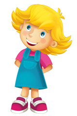 Cartoon character of young girl - isolated - illustration for children
