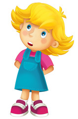 Cartoon character of young girl - isolated - illustration for children