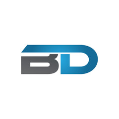 Fototapeta premium BD company linked letter logo blue