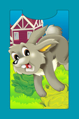 Cartoon farm animal - rabbit - illustration for the children