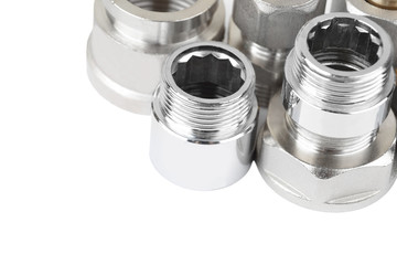 Set of plumbing fitting, isolated on white background