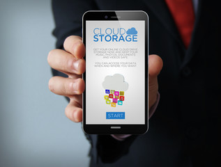 cloud drive storage businessman smartphone