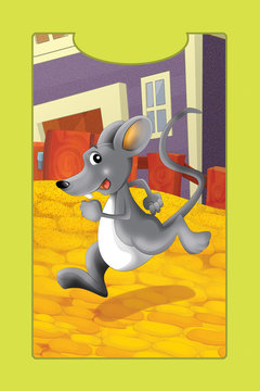 Cartoon farm animal - mouse - illustration for the children