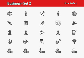 Business Icons. Professional, pixel perfect icons optimized for both large and small resolutions. EPS 8 format.