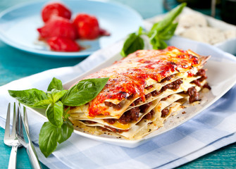 Frischgemachte Lasagne 