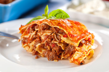 Frischgemachte Lasagne 