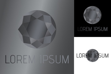Gems logo design template. Corporate icon such as logotype. Jewellery, Jewelry, Jewelery, gemstone design silver tone color. Quadrangle forming octagonal forming octagonal stella