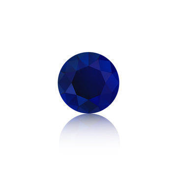 brilliant cut, diamond cut, perfect round illustration blue sapphire