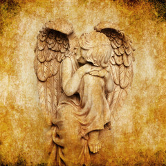 angel statue, grunge effect