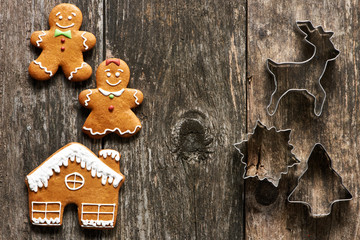 Christmas homemade gingerbread couple cookies
