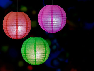 Chinese paper lanterns, festive background