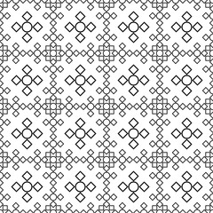 Seamless black and white decorative vector background with geometric shapes