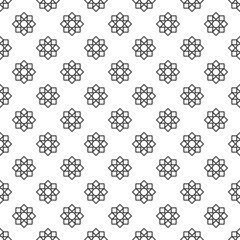 Seamless black and white decorative vector background with geometric shapes