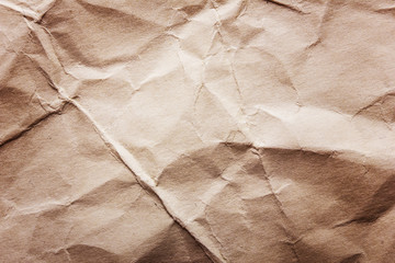 Crumpled stained paper. Old retro letter texture.
