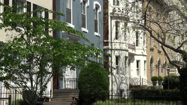 Luxury colorful row houses Capitol Hill Washington DC 4K 038