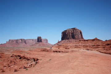 Fototapeta premium View from the John Ford Point to West Mitten Butte and Merrick Butte in Monument Valley, USA