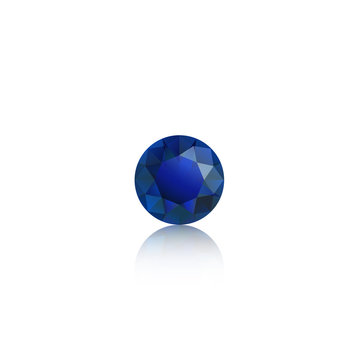 brilliant cut, diamond cut, perfect round illustration blu sapphire