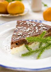 Homemade chocolate pie with cream cheese
