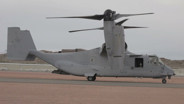 V22 Osprey aircraft taxi backwards on runway P HD 9434