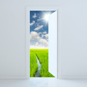 Door Open To Beauty Green Field