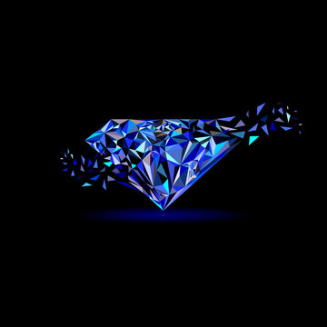 Gemstones around the world merge to be one Marvellous Diamond use for blue sapphire logo, diamond logo, background for jewelry or gems company
