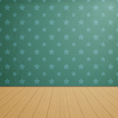 Wallpaper background with wooden floor