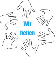 Obraz premium Gemeinsam helfen