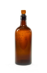 Vintage medical bottle of dark brown glass