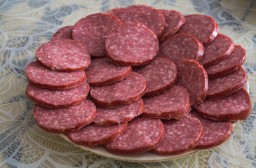 Sliced smoked sausage