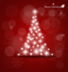 Christmas background with Christmas tree, vector illustration.