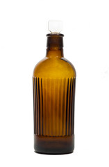 Vintage medical bottle of dark brown glass