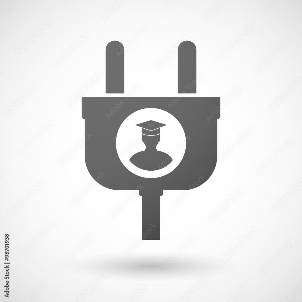 Poster Isolated plug icon with a student