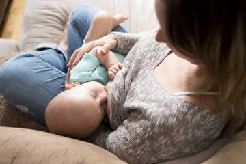 Obraz na płótnie Canvas Breast feeding baby.