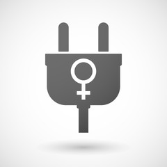 Isolated plug icon with a female sign