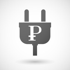 Isolated plug icon with a ruble sign