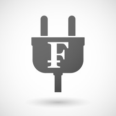 Obraz premium Isolated plug icon with a swiss franc sign