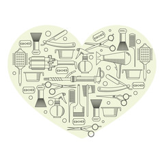 Hairdressing equipment icons