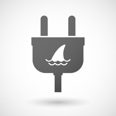 Obraz premium Isolated plug icon with a shark fin