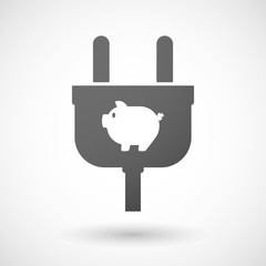 Isolated plug icon with a pig