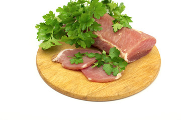 meat on the white background