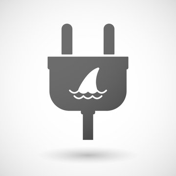 Isolated plug icon with a shark fin