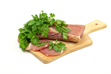 meat on the white background