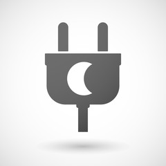 Isolated plug icon with a moon