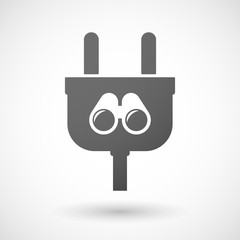 Isolated plug icon with a binoculars