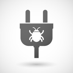 Isolated plug icon with a bug