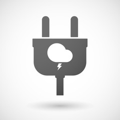 Obraz premium Isolated plug icon with a stormy cloud